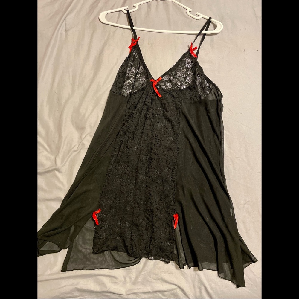 🌻2/$20-Black and Red Sheer Babydoll